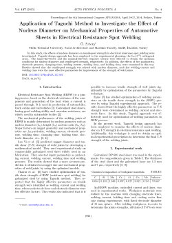 Application of Taguchi Method to Investigate the E ect of Nucleus