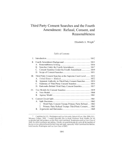 Third Party Consent Searches and the Fourth Amendment: Refusal