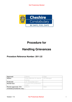 Procedure for Handling Grievances