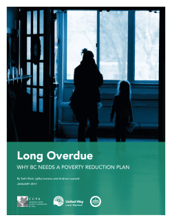 Long Overdue: Why BC Needs a Poverty Reduction Plan