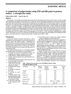 SCIENTIFIC ARTICLE A comparison of pulpectomies using ZOE and