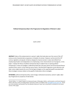 Political Entrepreneurship in the Progressive Era