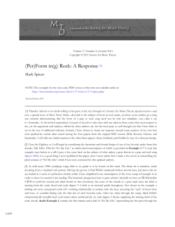 MTO 17.3: Spicer, (Per)Form in(g) Rock