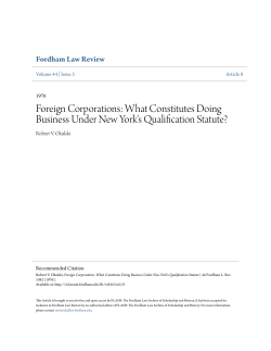 Foreign Corporations: What Constitutes Doing Business Under New