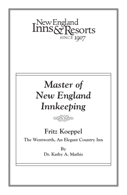 Master of New England Innkeeping