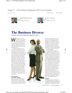 The Business Divorce: A primer on minority shareholder oppression