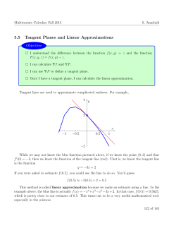 5.5 Tangent Planes and Linear Approximations