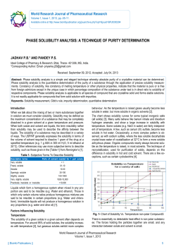 phase solubility analysis: a technique of purity determination