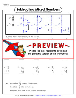 Subtracting Mixed Numbers - Super Teacher Worksheets