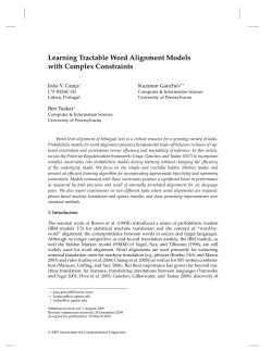 Learning Tractable Word Alignment Models with
