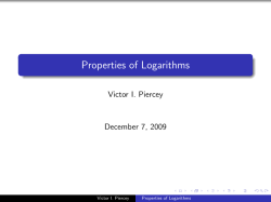 Properties of Logarithms