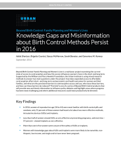 Knowledge Gaps and Misinformation About Birth Control Methods