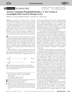 Arsenic‐Containing Phosphatidylcholines: A New Group of