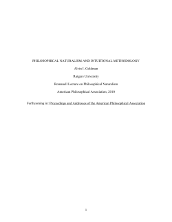 Philosophical Naturalism and Intuitional Methodology