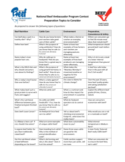 Hot Topics - National Beef Ambassador Program