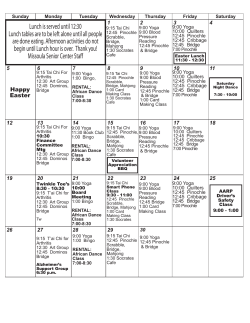 Lunch is served until 12:30 Lunch tables are to be left alone until all