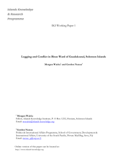 Logging and Conflict in Birao Ward of Guadalcanal, Solomon