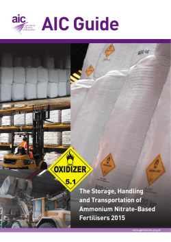 The Storage, Handling and Transportation of Ammonium Nitrate