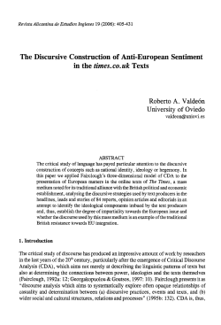 The Discursive Construction of Anti-European
