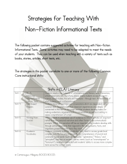 Strategies for Teaching With Non-Fiction Informational Texts