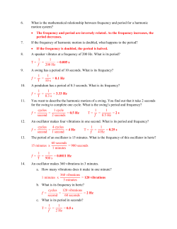 Harmonic Motion KEY - Northern Highlands