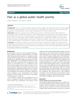 Pain as a global public health priority