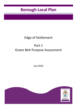 Edge of Settlement - Part 1 Green Belt Purpose Assessment 2016