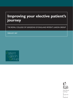 Improving your Elective Patient`s Journey