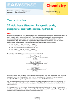 Polyprotic acids, phosphoric acid