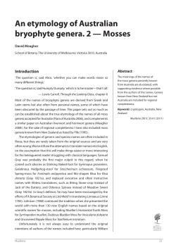 An etymology of Australian bryophyte genera. 2 &mdash; Mosses (PDF
