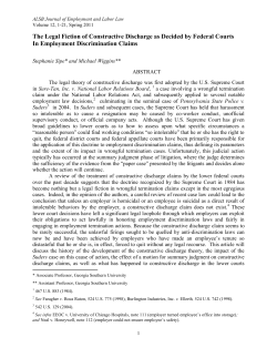 2011 / The Legal Fiction of Constructive Discharge