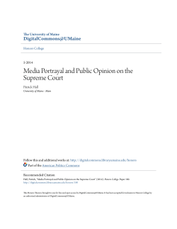 Media Portrayal and Public Opinion on the Supreme Court