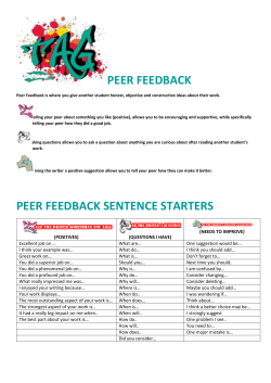 TAG Feedback Sentence Starters