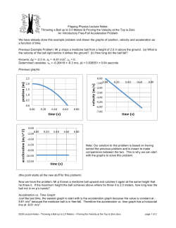 0029 Lecture Notes - Throwing a Ball up to 2.0 Meters &ndash; Proving the