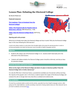Lesson Plan: Debating the Electoral College