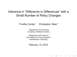 Inference in &ldquo;Difference in Differences&rdquo; with a Small Number of