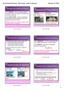 Environmental Science - SLO review