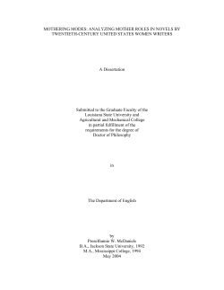 MOTHERING MODES: ANALYZING MOTHER ROLES IN NOVELS