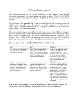 English 09 GT Summer Assignment 2015