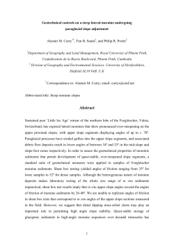 Periglacial and Paraglacial Environments, focusing in particular on