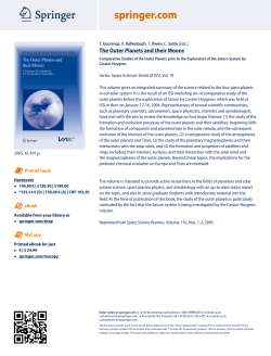 The Outer Planets and their Moons
