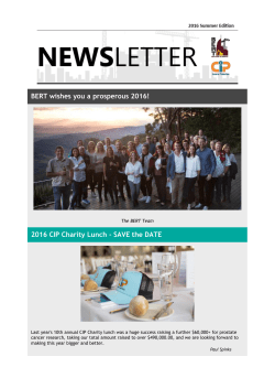 2016 CIP Charity Lunch - SAVE the DATE