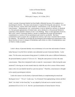 Locke on Personal Identity