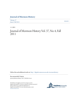 Journal of Mormon History Vol. 37, No. 4, Fall 2011