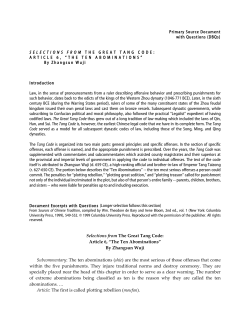 The Great Tang Code - Asia for Educators