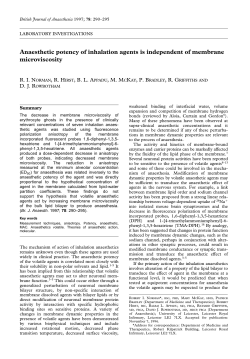 Anaesthetic potency of inhalation agents is independent of