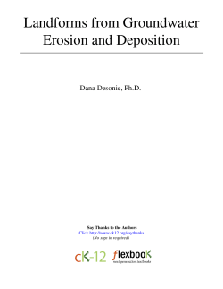 Landforms from Groundwater Erosion and Deposition