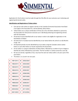 Tattoo Letters and Herd Prefixes