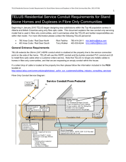 TELUS Residential Service Conduit Requirements