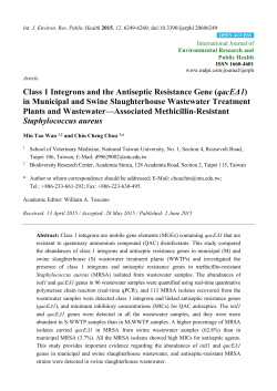 Class 1 Integrons and the Antiseptic Resistance Gene (qacE&brvbar;&curren;1) in